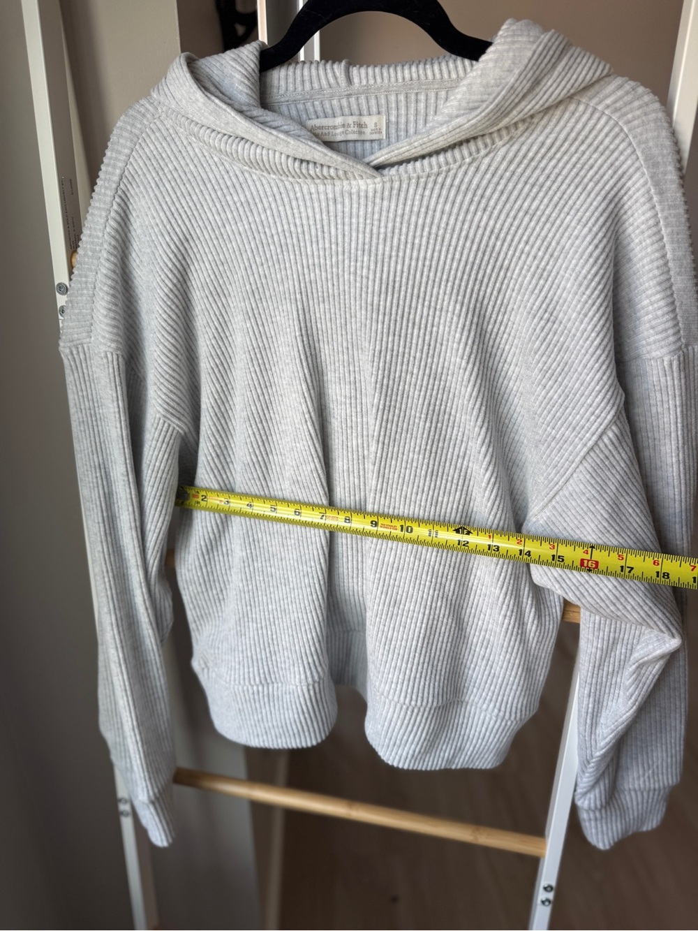 Abercrombie & Fitch Women’s Lounge Cozy Rib Hoodie | Grey, Size S, Like New - Picture 6 of 7